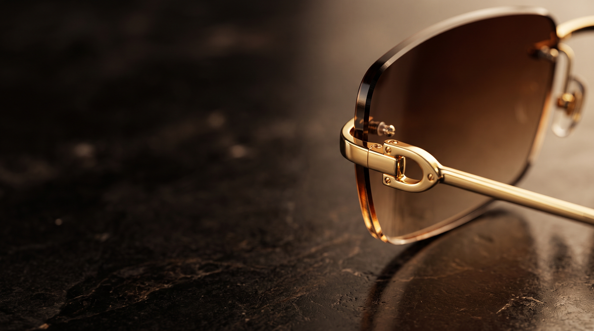 Editorial Cartier em metal dourado